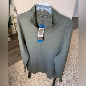 Banana Republic Men's Olive Half Zip Cotton Blend Sweater, L, NWT